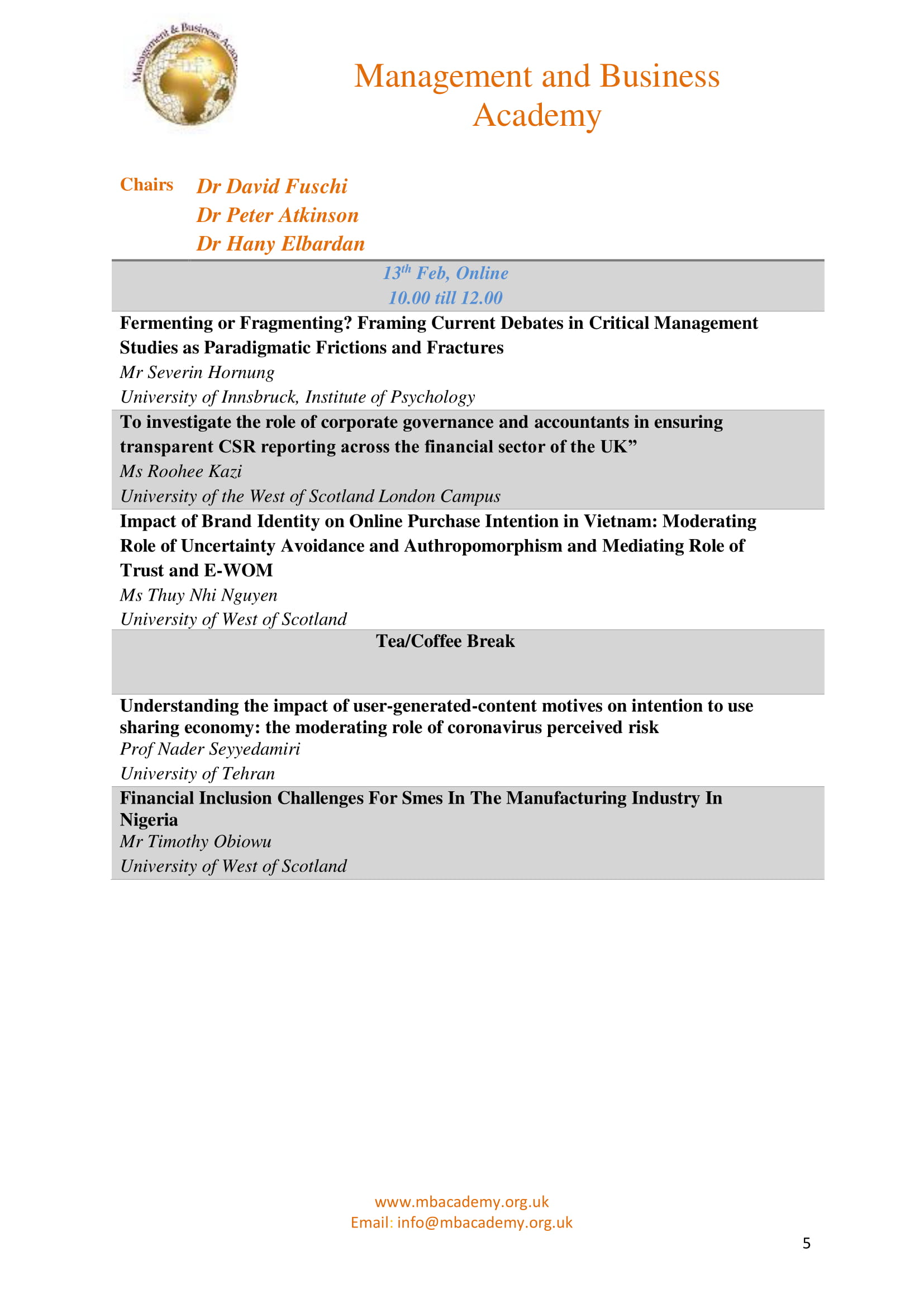 conference programme 5